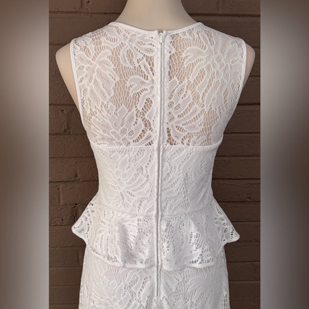 Lilly Pulitzer NWOT white lace peplum dress 4 - Picture 6 of 12